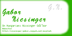 gabor nicsinger business card